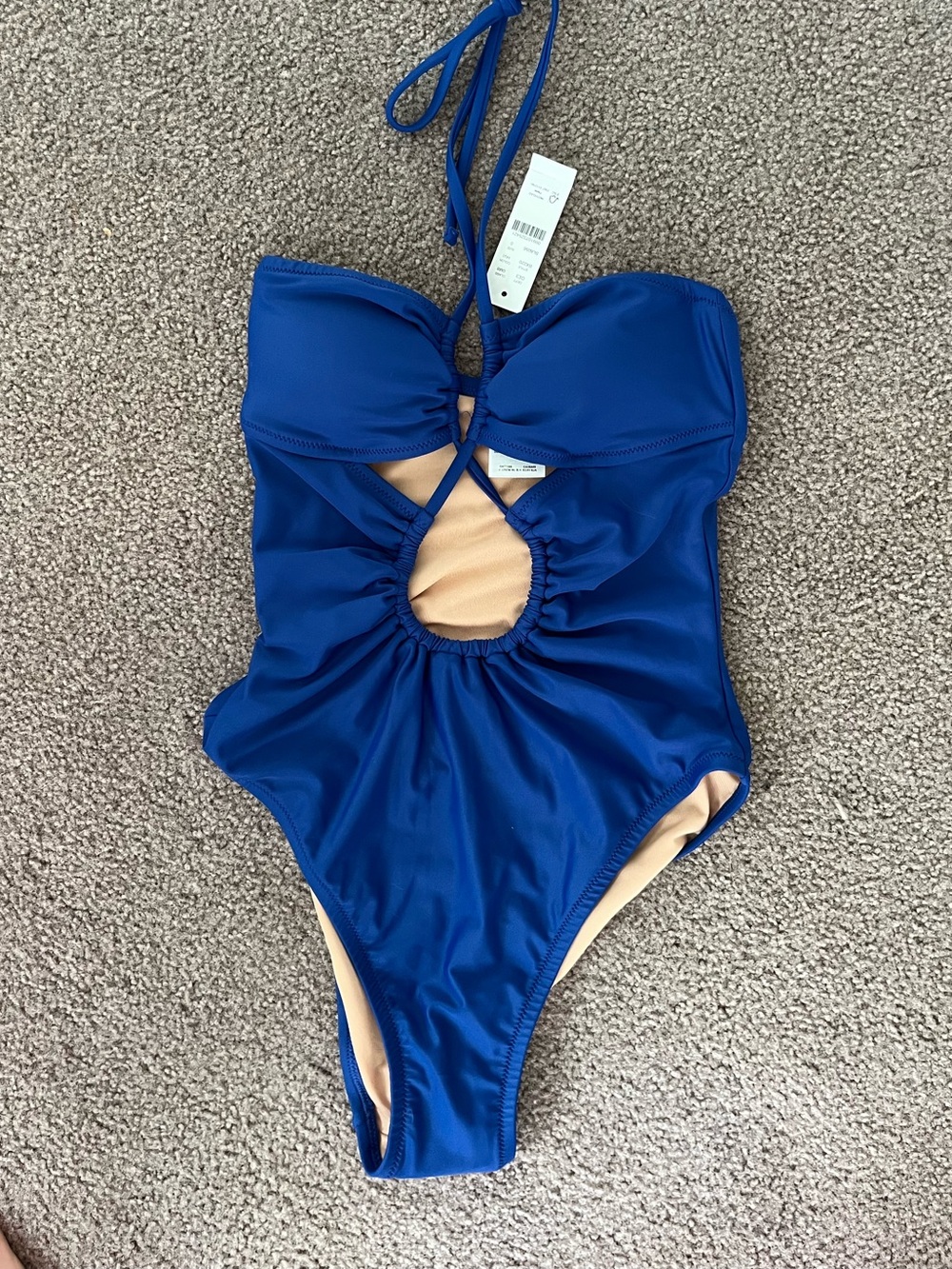 NWT J. Crew blue halter neck swim suit size 0